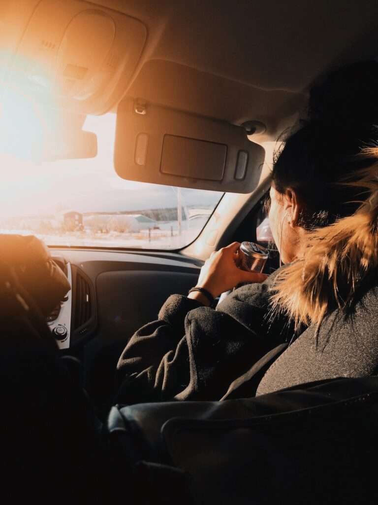 camper van couple driving