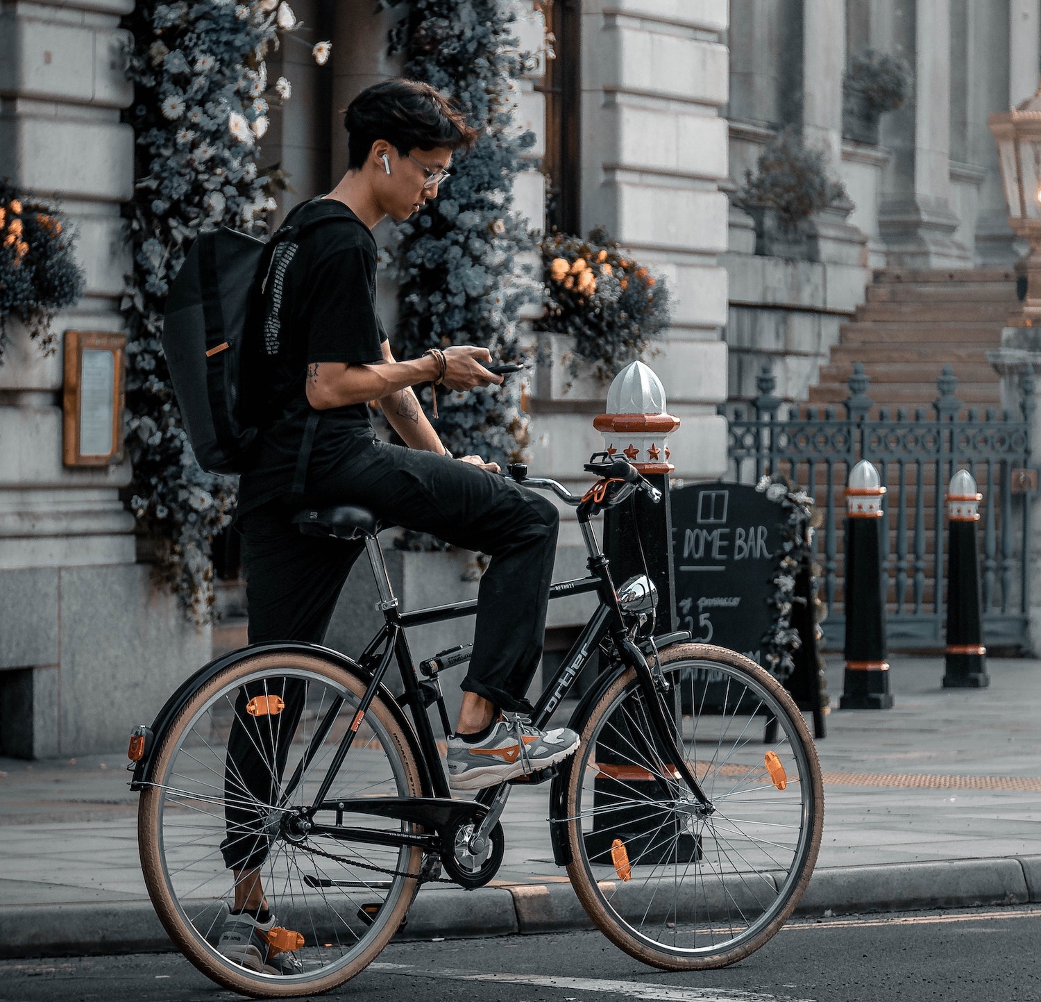commuting on bicycle