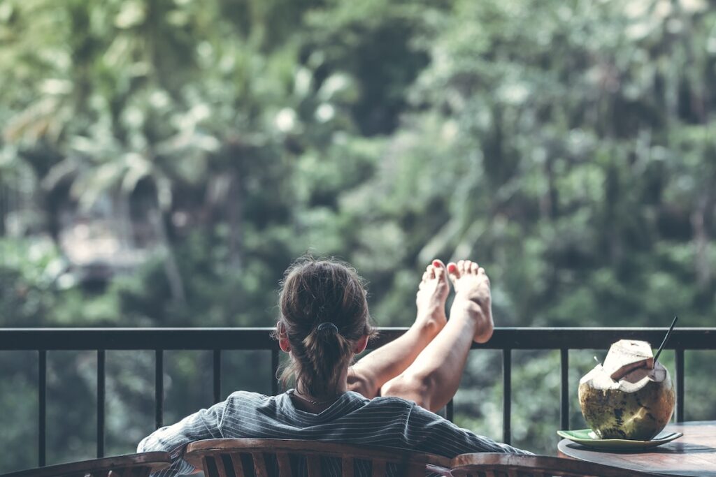 relaxing outdoors