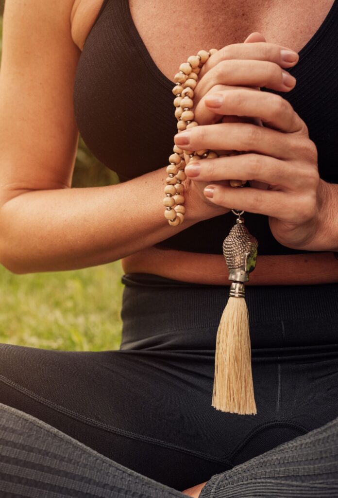 meditation with mala prayer beads