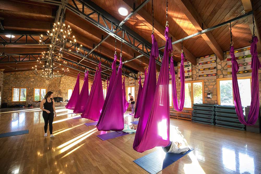 aerial yoga at Rancho La Puerta