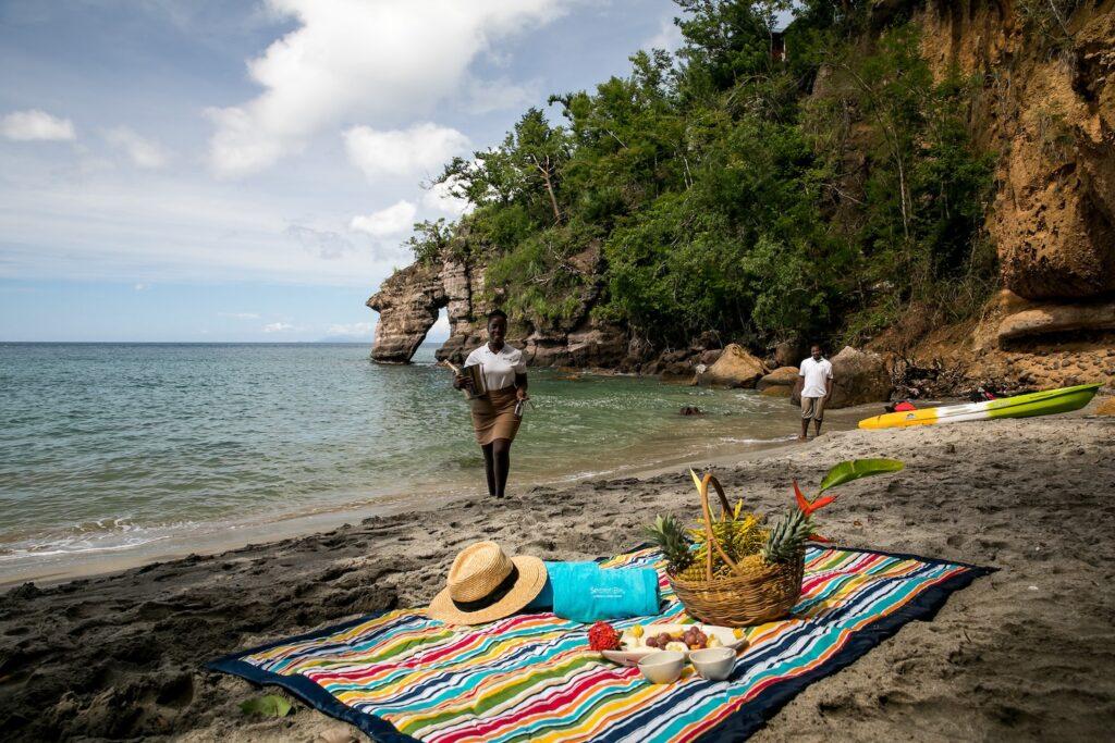 picnic at secret bay in dominica