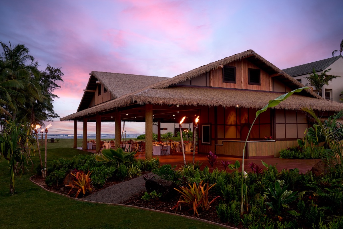 luau pavilion at Sheraton Kauai Coconut Beach Resort