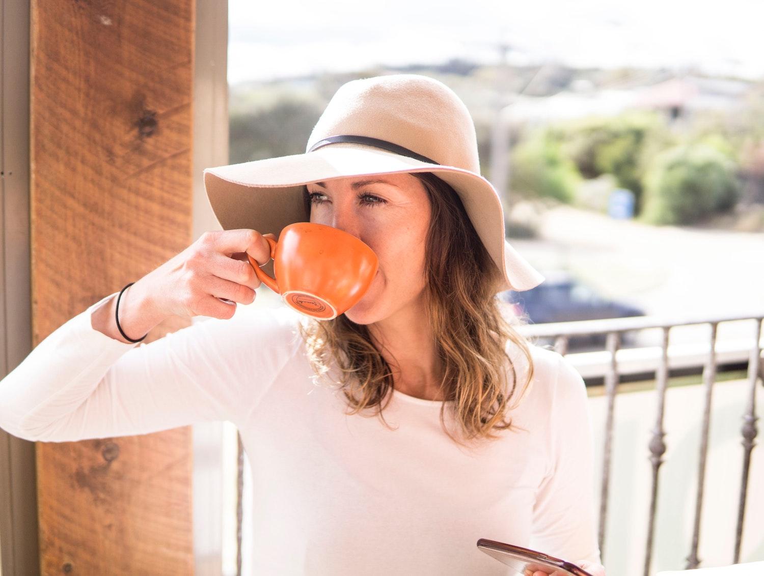 woman drinking tea