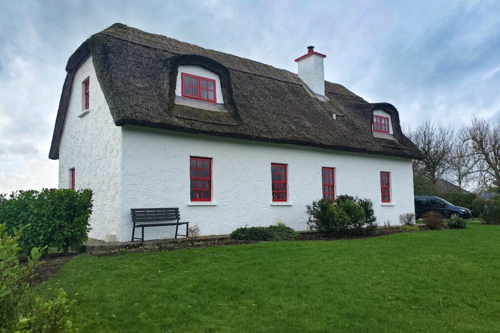 thatched roof home